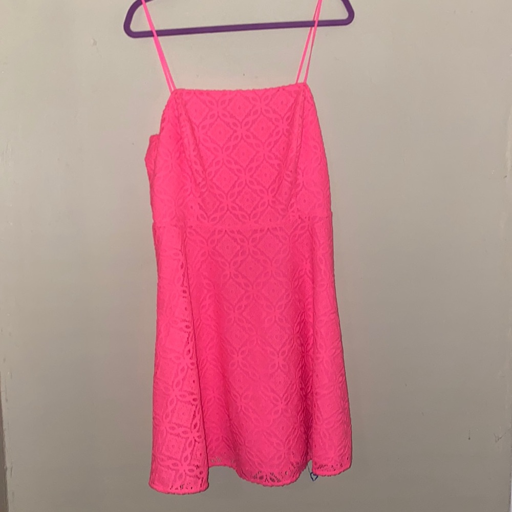 Hot pink Lilly Pulitzer lace dress